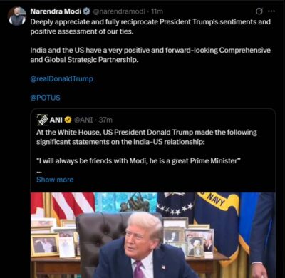 PM Modi ने सराहा Trump का भावनात्मक समर्थन, कहा- भारत-अमेरिका साझेदारी दूरगामी और रणनीतिक 1 03 5